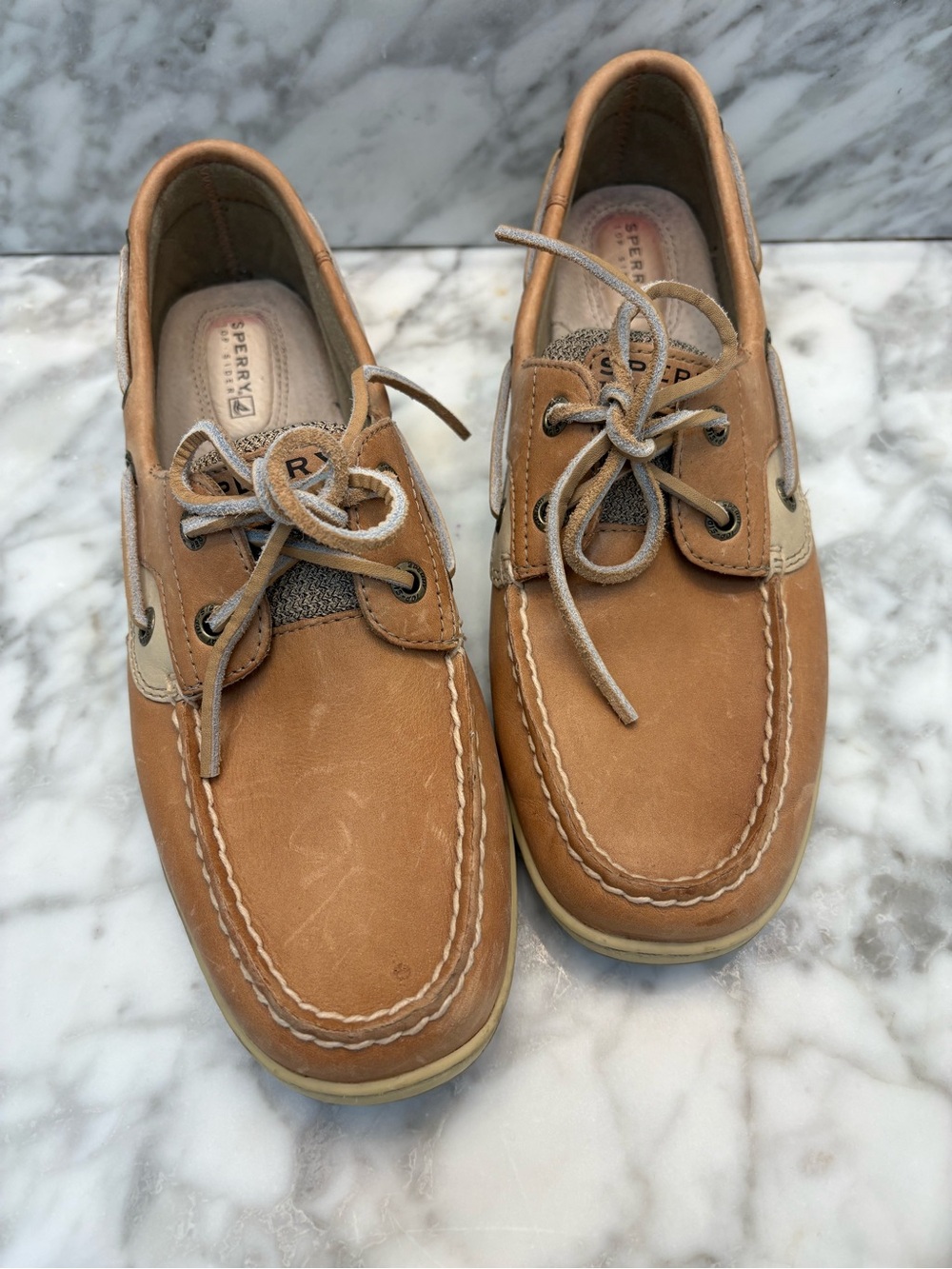 Sperry Top-Sider Leather Boat Shoes Tan Women's Size 8.5 Nautical Classic
